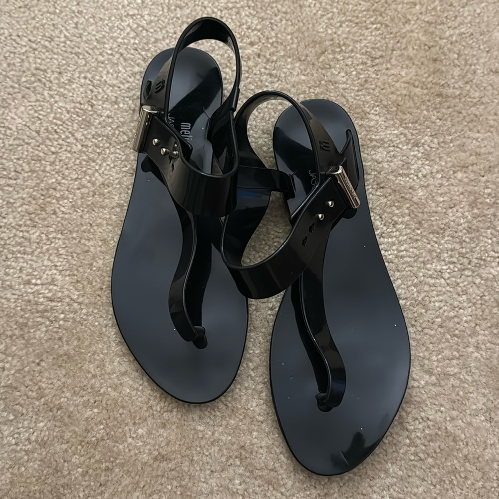 Black Melissa Flat Sandals